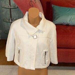 Cache White Cropped Jacket *medium weight